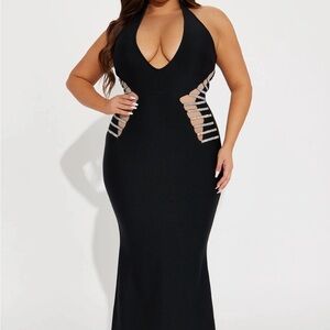 Black and silver bodycon dress